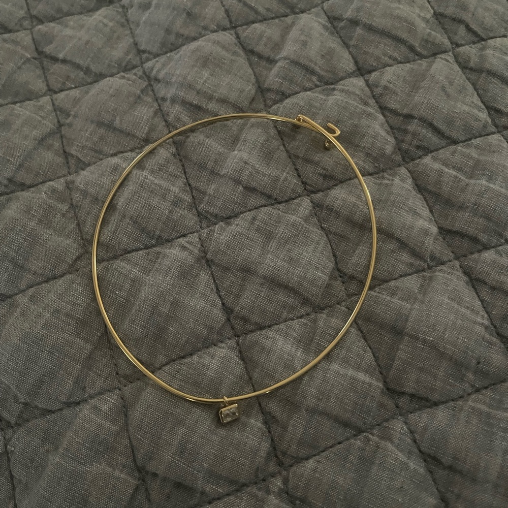 Madewell emerald cut Crystal wire choker necklace NEW